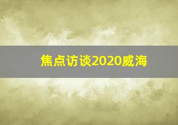 焦点访谈2020威海