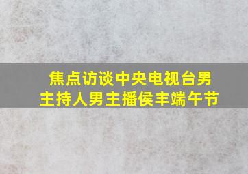 焦点访谈中央电视台男主持人男主播侯丰端午节