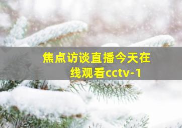 焦点访谈直播今天在线观看cctv-1