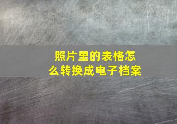 照片里的表格怎么转换成电子档案