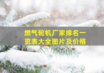 燃气轮机厂家排名一览表大全图片及价格