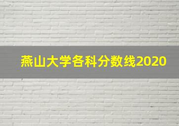 燕山大学各科分数线2020