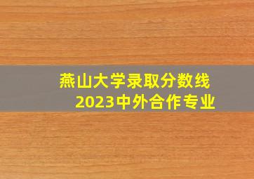 燕山大学录取分数线2023中外合作专业