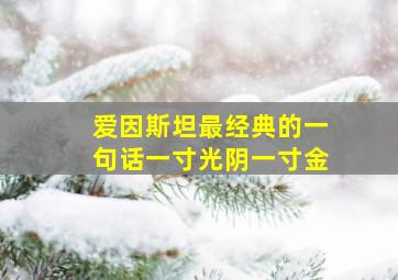 爱因斯坦最经典的一句话一寸光阴一寸金