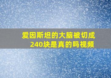 爱因斯坦的大脑被切成240块是真的吗视频