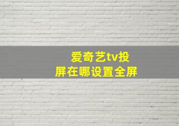 爱奇艺tv投屏在哪设置全屏