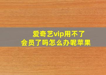 爱奇艺vip用不了会员了吗怎么办呢苹果