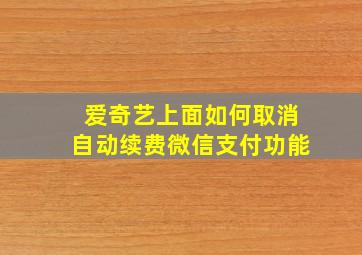 爱奇艺上面如何取消自动续费微信支付功能