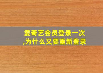 爱奇艺会员登录一次,为什么又要重新登录