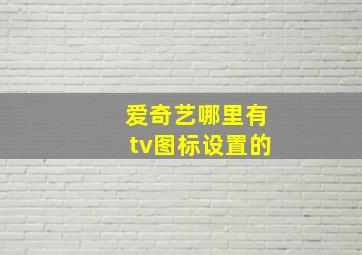 爱奇艺哪里有tv图标设置的