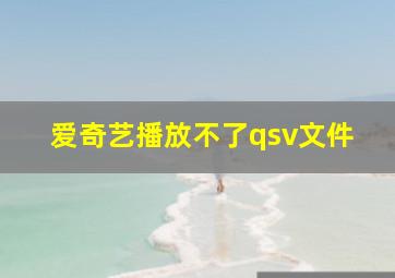 爱奇艺播放不了qsv文件