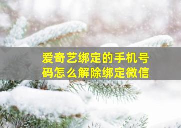 爱奇艺绑定的手机号码怎么解除绑定微信