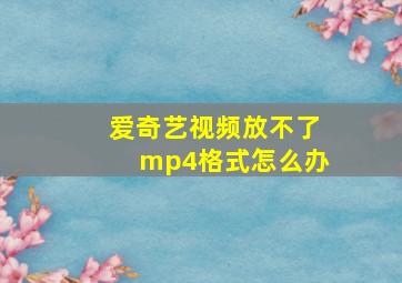 爱奇艺视频放不了mp4格式怎么办