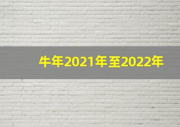 牛年2021年至2022年