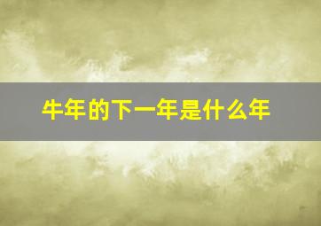 牛年的下一年是什么年