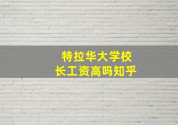 特拉华大学校长工资高吗知乎