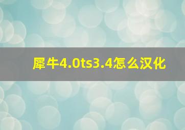 犀牛4.0ts3.4怎么汉化