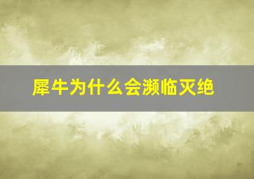 犀牛为什么会濒临灭绝