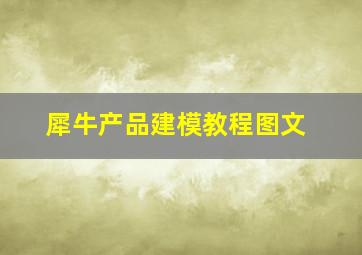 犀牛产品建模教程图文