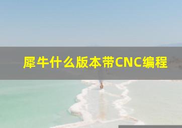 犀牛什么版本带CNC编程