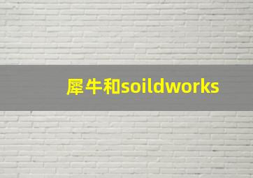 犀牛和soildworks