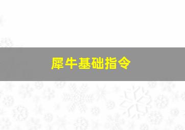 犀牛基础指令