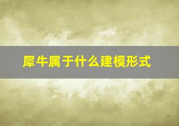 犀牛属于什么建模形式