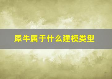 犀牛属于什么建模类型