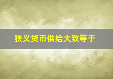 狭义货币供给大致等于