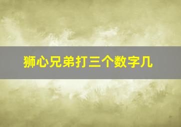 狮心兄弟打三个数字几