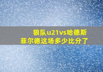 狼队u21vs哈德斯菲尔德这场多少比分了