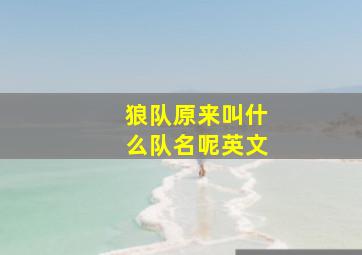 狼队原来叫什么队名呢英文