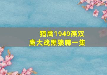 猎鹰1949燕双鹰大战黑狼哪一集