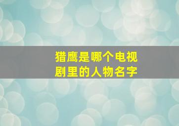 猎鹰是哪个电视剧里的人物名字