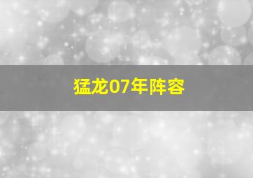 猛龙07年阵容