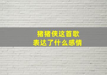 猪猪侠这首歌表达了什么感情