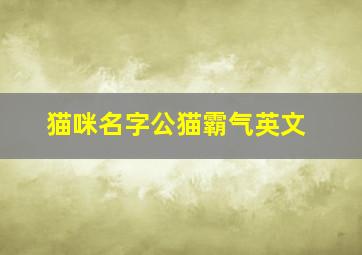 猫咪名字公猫霸气英文