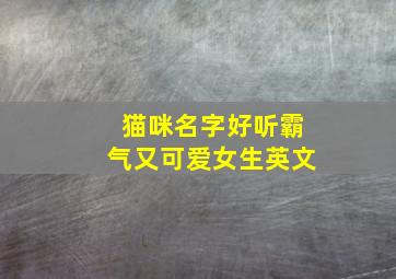 猫咪名字好听霸气又可爱女生英文