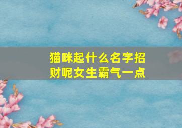 猫咪起什么名字招财呢女生霸气一点