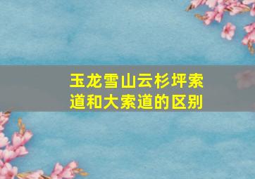 玉龙雪山云杉坪索道和大索道的区别