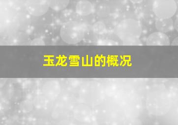 玉龙雪山的概况