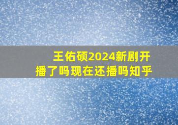 王佑硕2024新剧开播了吗现在还播吗知乎