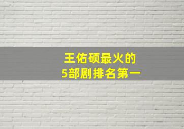 王佑硕最火的5部剧排名第一