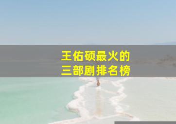 王佑硕最火的三部剧排名榜