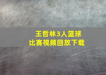 王哲林3人篮球比赛视频回放下载