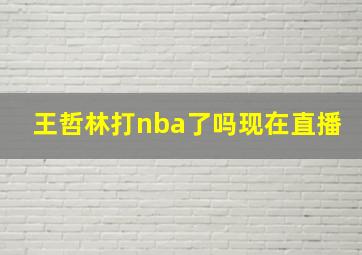 王哲林打nba了吗现在直播