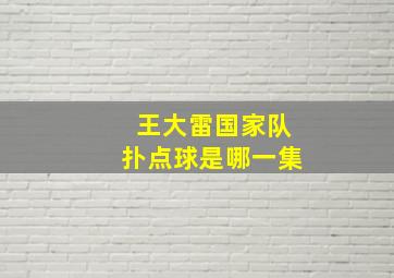 王大雷国家队扑点球是哪一集