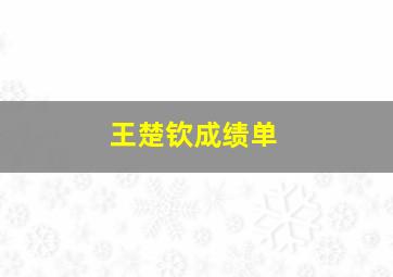 王楚钦成绩单