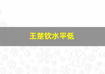 王楚钦水平低