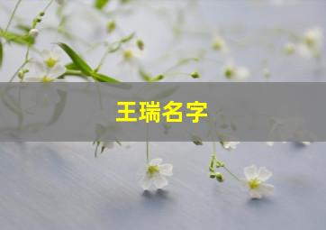 王瑞名字